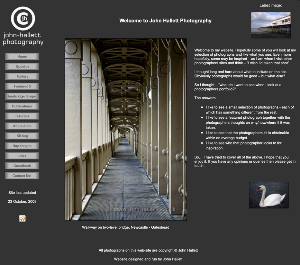 An old version of my website from 2008